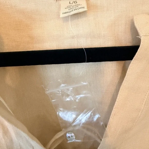 Magaschoni Elegant Linen Cream Beach Cover-Up size Large NEW - Picture 5 of 5